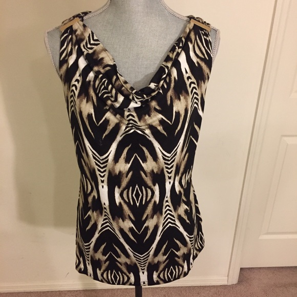 Vince Camuto Sleeveless Top w/Gold Metal Accents L - Picture 5 of 8